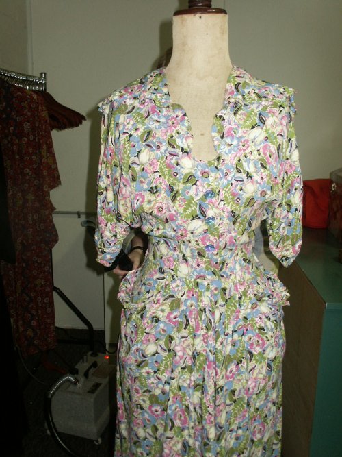 30s floral crepe frock