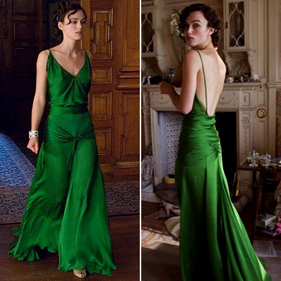 Keira Knightley in “Atonement” 2007, wearing the fabulous emerald silk gown 