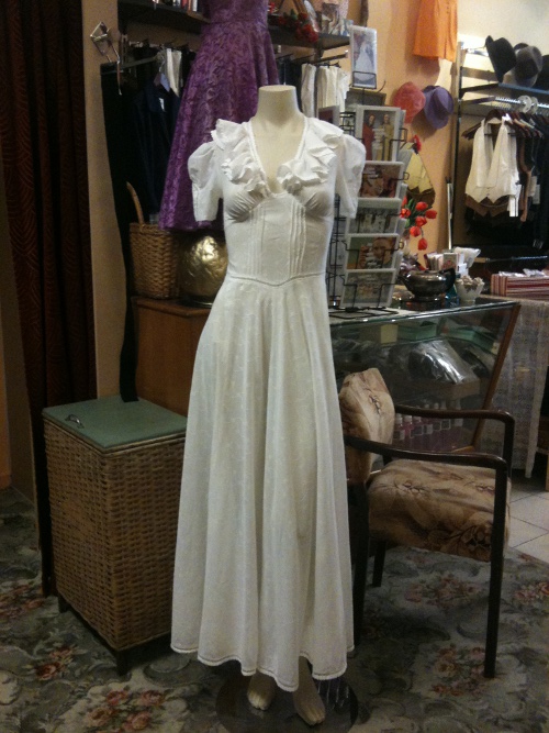 The House of Merivale Cotton wedding gown 1974 Cotton wedding gown 1974